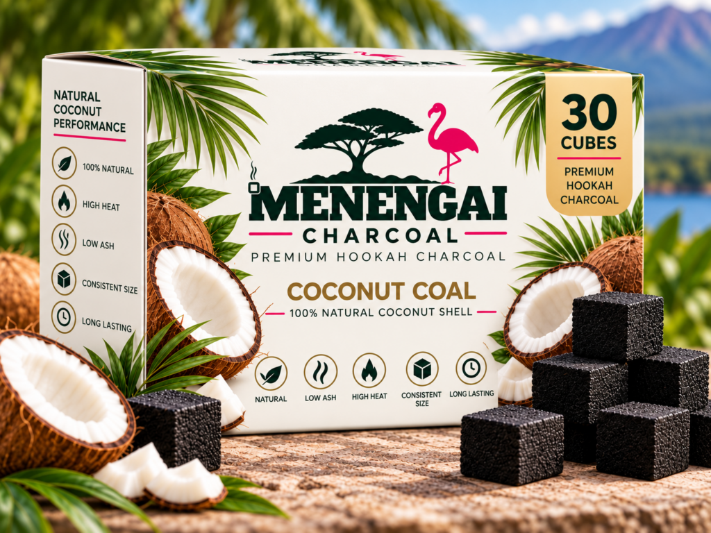 Coconut Coal – box of 30 natural 26 mm hookah charcoal cubes